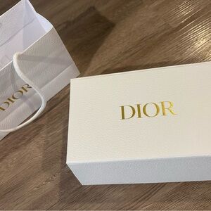 Dior White Box with Gold Logo and Bag